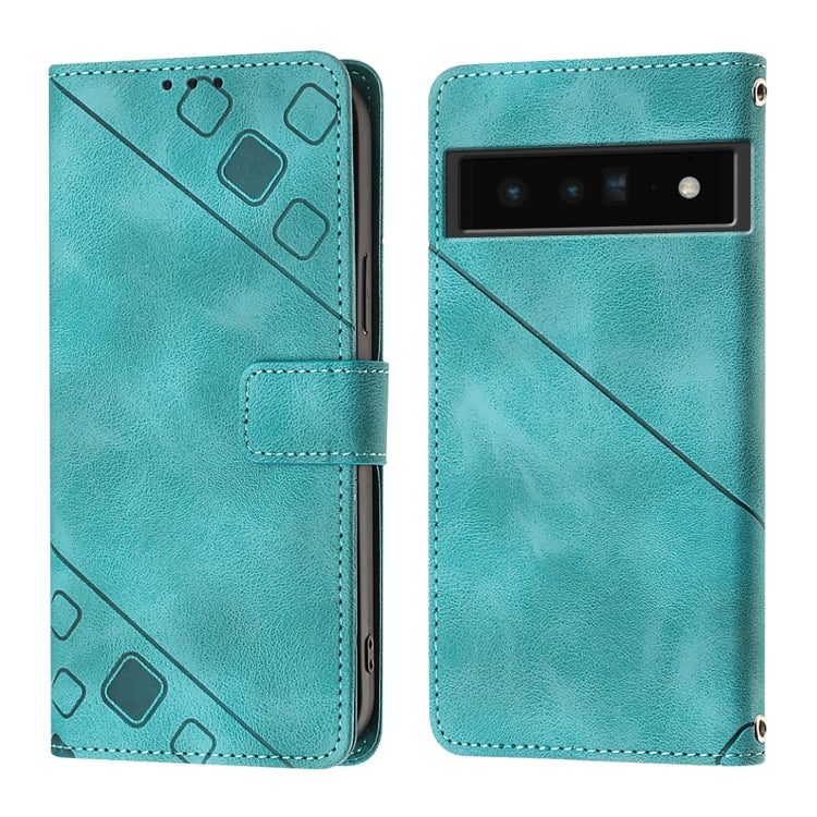 For Google Pixel 6 Pro Skin-feel Embossed Leather Phone Case