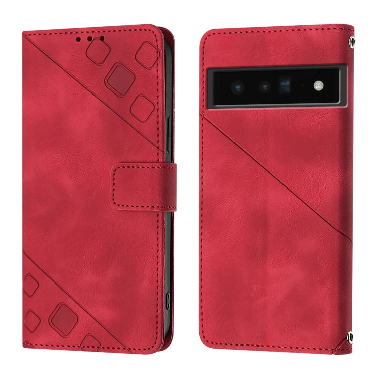 For Google Pixel 6 Pro Skin-feel Embossed Leather Phone Case