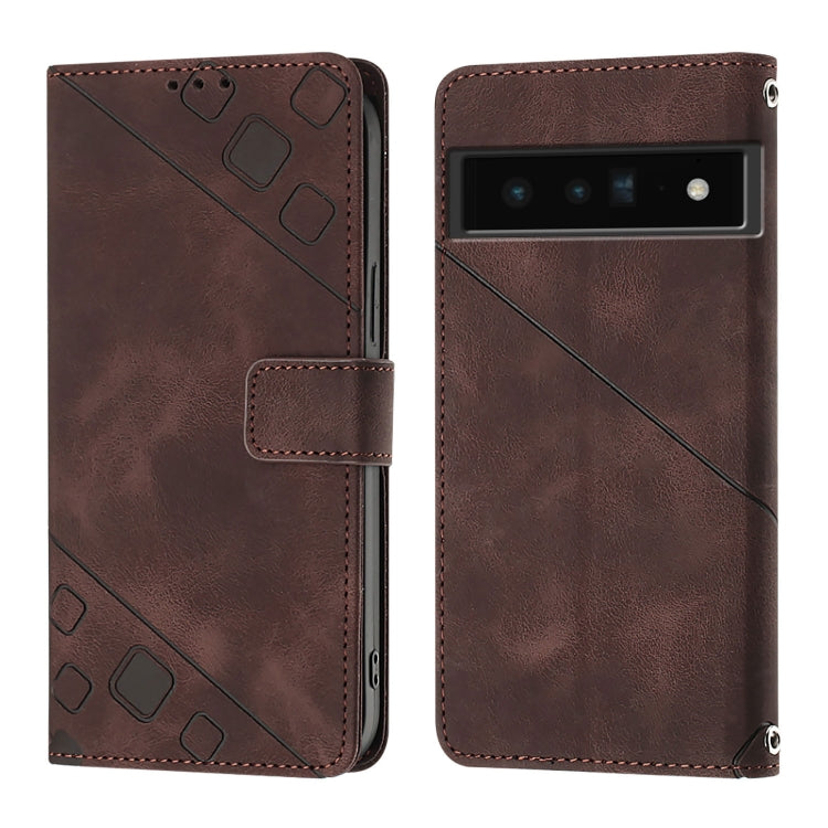 For Google Pixel 6 Pro Skin-feel Embossed Leather Phone Case