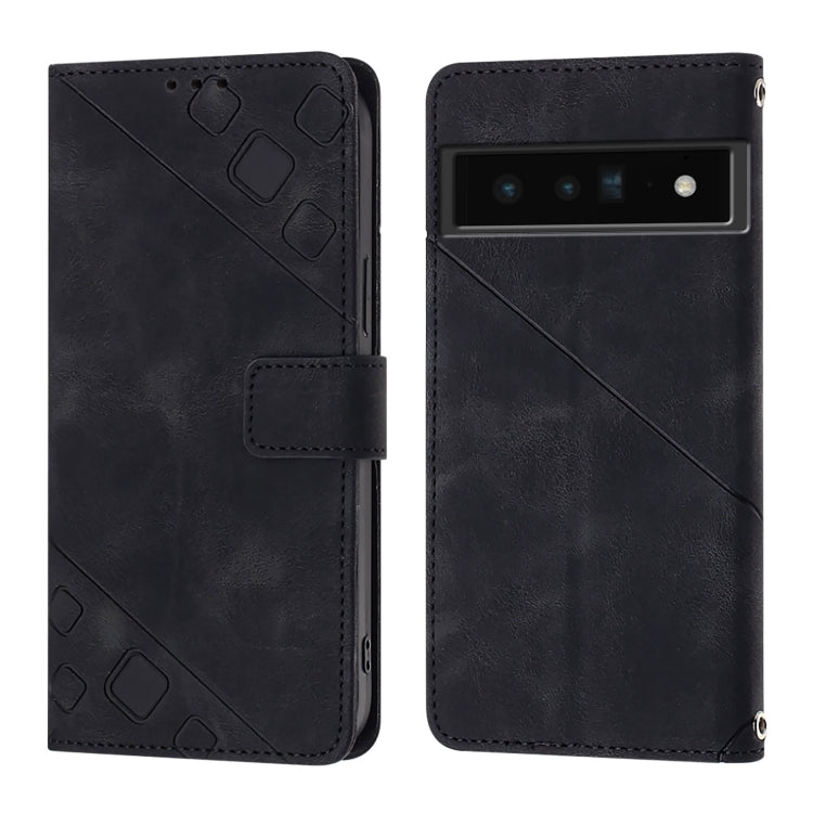 For Google Pixel 6 Pro Skin-feel Embossed Leather Phone Case