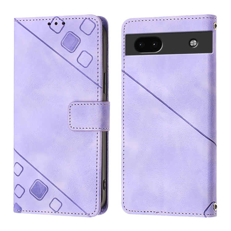 For Google Pixel 6a Skin-feel Embossed Leather Phone Case