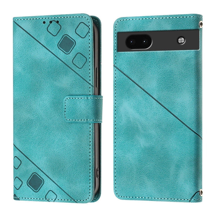 For Google Pixel 6a Skin-feel Embossed Leather Phone Case