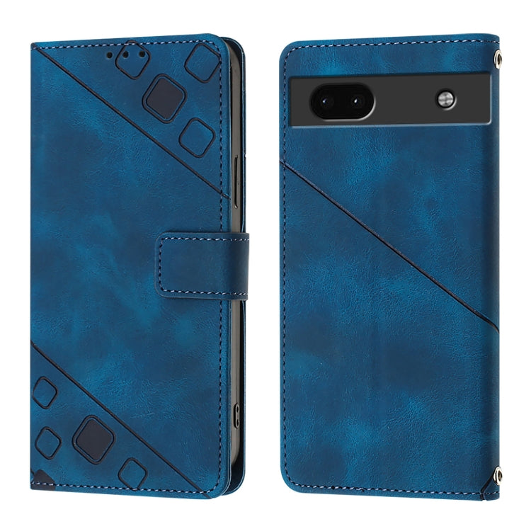 For Google Pixel 6a Skin-feel Embossed Leather Phone Case