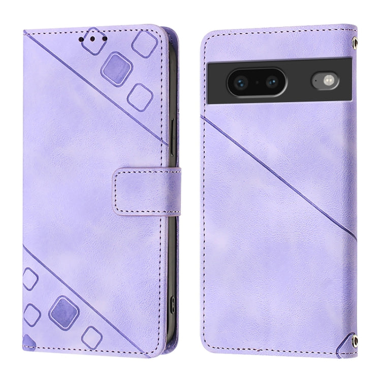 For Google Pixel 7 5G Skin-feel Embossed Leather Phone Case