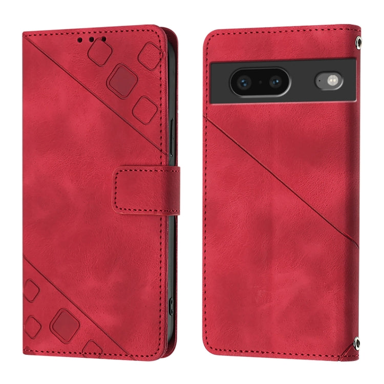 For Google Pixel 7 5G Skin-feel Embossed Leather Phone Case