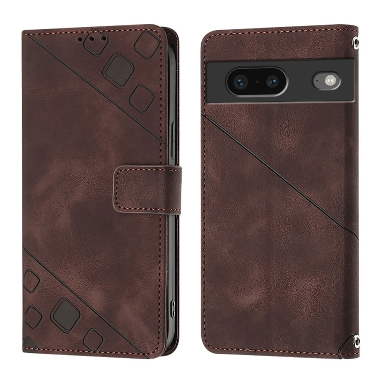 For Google Pixel 7 5G Skin-feel Embossed Leather Phone Case