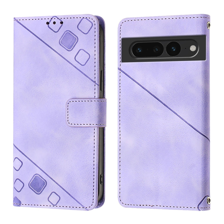 For Google Pixel 7 Pro 5G Skin-feel Embossed Leather Phone Case