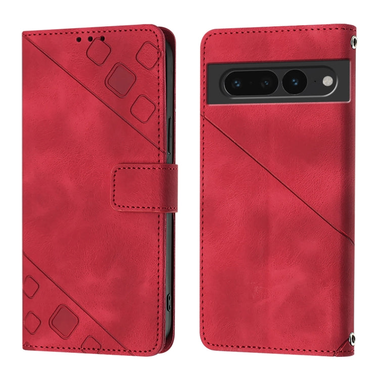 For Google Pixel 7 Pro 5G Skin-feel Embossed Leather Phone Case
