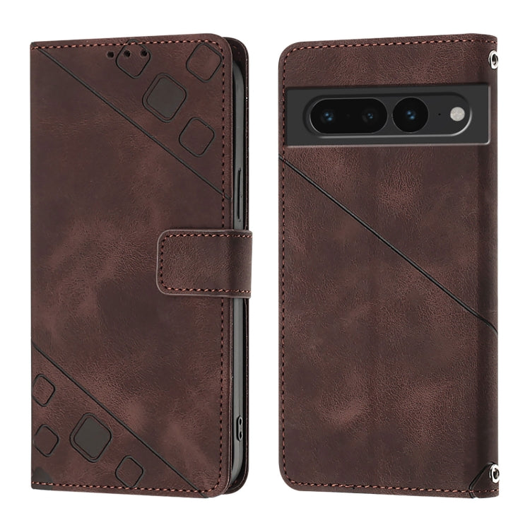 For Google Pixel 7 Pro 5G Skin-feel Embossed Leather Phone Case