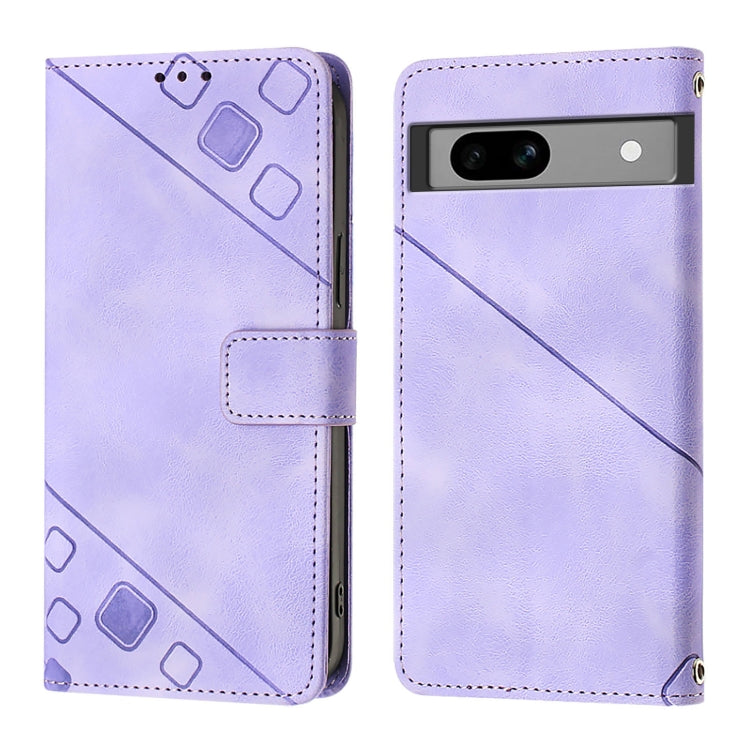 For Google Pixel 7a Skin-feel Embossed Leather Phone Case