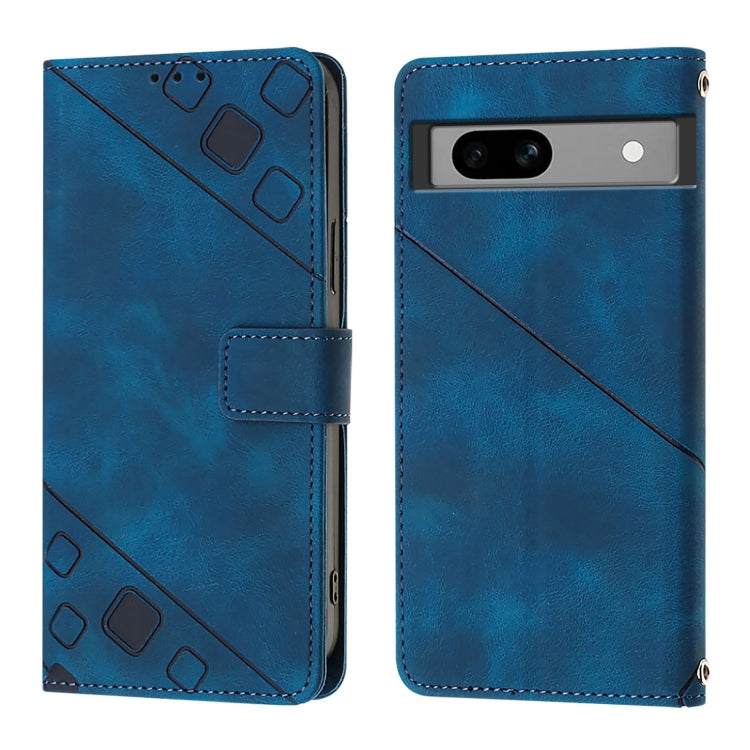 For Google Pixel 7a Skin-feel Embossed Leather Phone Case