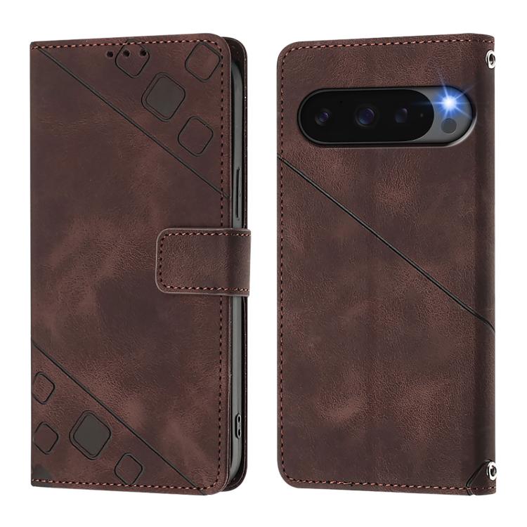 For Google Pixel 10 Pro XL 5G Global Skin-feel Embossed Leather Phone Case