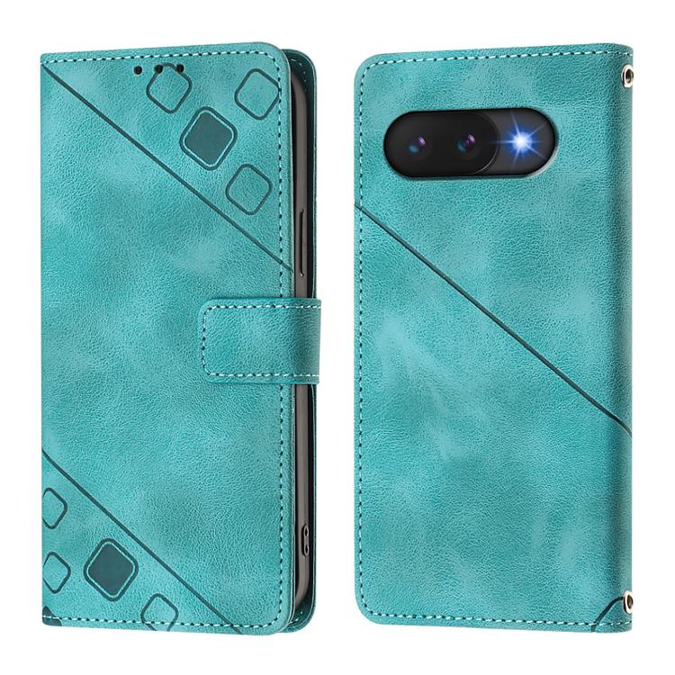 For Google Pixel 9a Skin-feel Embossed Leather Phone Case
