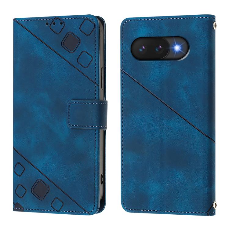 For Google Pixel 9a Skin-feel Embossed Leather Phone Case