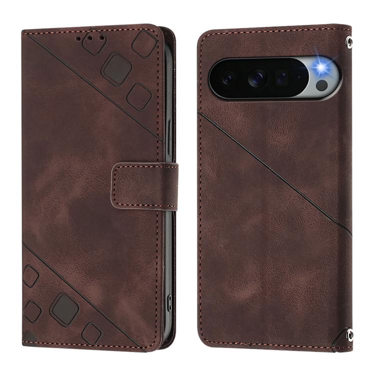 For Google Pixel 11 Pro XL Skin-feel Embossed Leather Phone Case