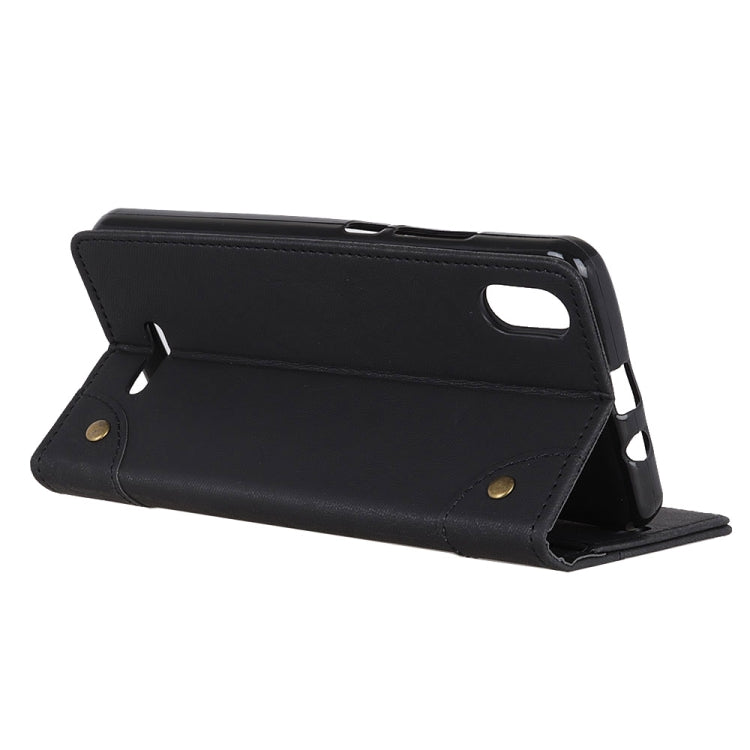 For Wiko Y61 Copper Buckle Retro Crazy Horse Texture Horizontal Flip Leather Case with Holder & Card Slots & Wallet