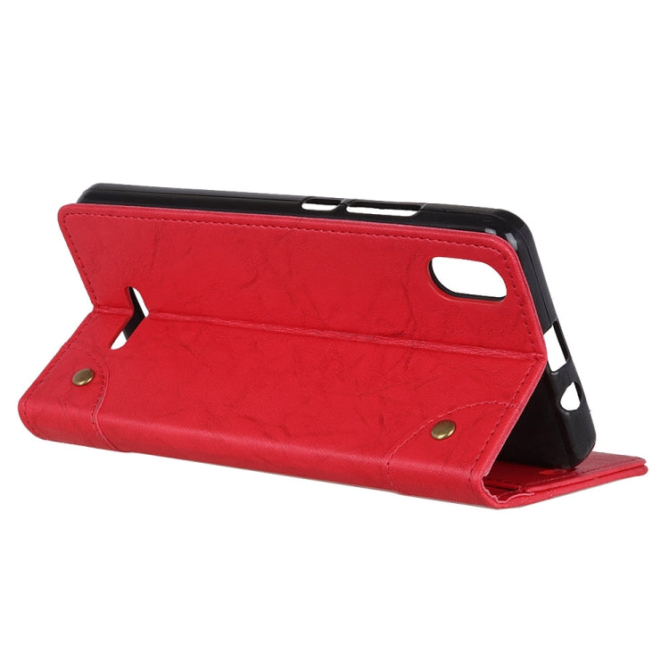 For Wiko Y61 Copper Buckle Retro Crazy Horse Texture Horizontal Flip Leather Case with Holder & Card Slots & Wallet