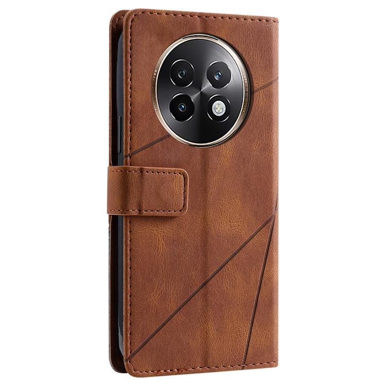 For Realme 13+ Skin Feel Splicing Leather Phone Case