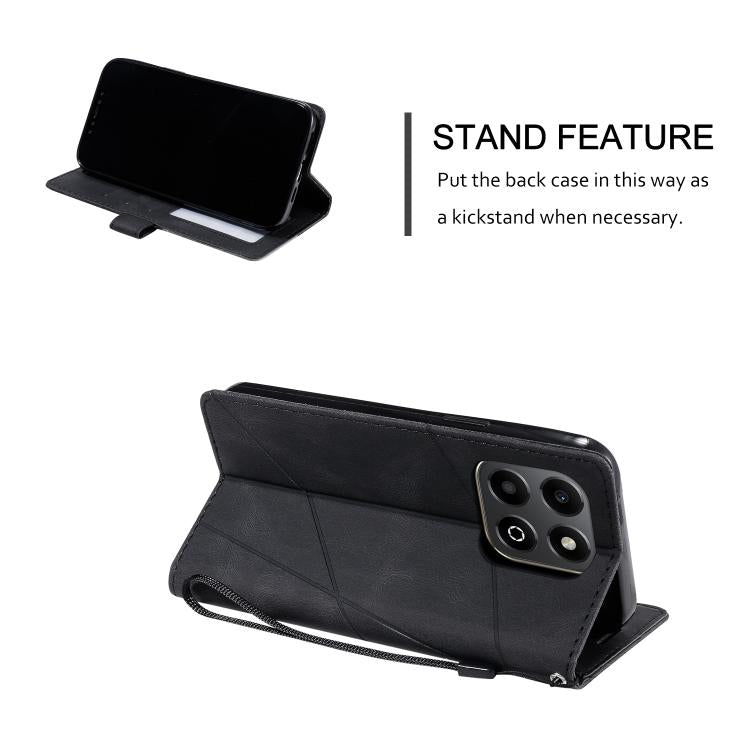 For Honor X6b 4G Skin Feel Splicing Leather Phone Case