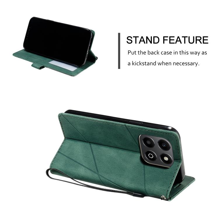 For Honor X6b 4G Skin Feel Splicing Leather Phone Case