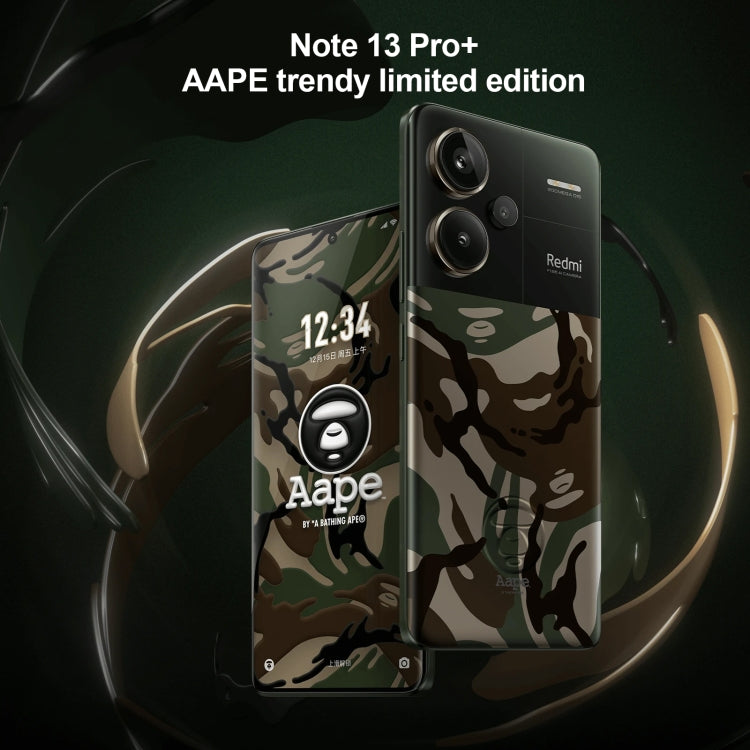 Xiaomi Redmi Note 13 Pro+ 5G AAPE Limited Edition, 12GB+512GB,  6.67 inch MIUI 14 Dimensity 7200-Ultra Octa Core 4nm up to 2.8GHz, NFC, Network: 5G(Black)