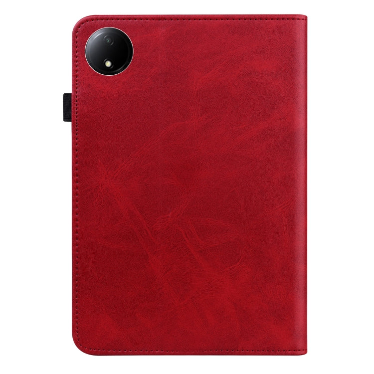 For Xiaomi Redmi Pad SE 8.7 Solid Color Stripe Embossed Leather Tablet Case