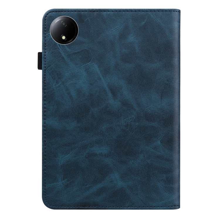 For Xiaomi Redmi Pad SE 8.7 Solid Color Stripe Embossed Leather Tablet Case