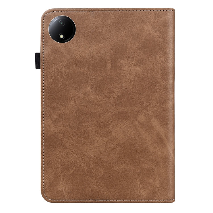 For Xiaomi Redmi Pad SE 8.7 Solid Color Stripe Embossed Leather Tablet Case