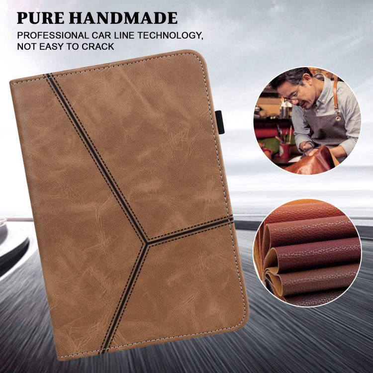 For Xiaomi Redmi Pad SE 8.7 Solid Color Stripe Embossed Leather Tablet Case