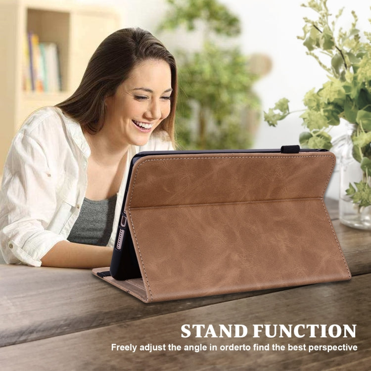 For Xiaomi Redmi Pad SE 8.7 Solid Color Stripe Embossed Leather Tablet Case