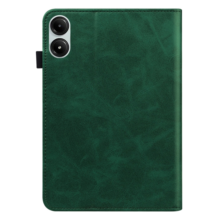 For Xiaomi Poco Pad 12.1 Solid Color Stripe Embossed Leather Tablet Case