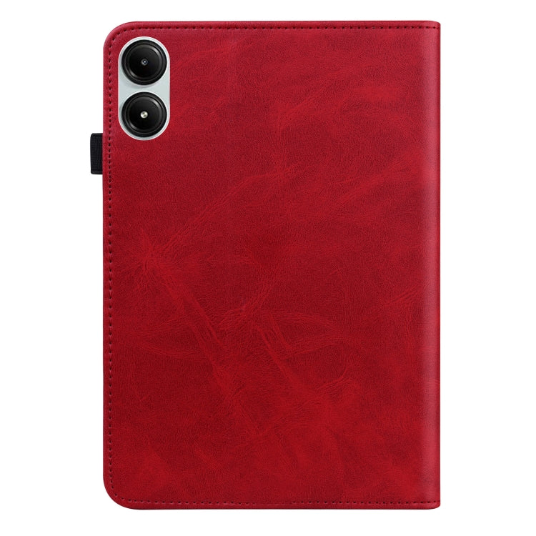 For Xiaomi Poco Pad 12.1 Solid Color Stripe Embossed Leather Tablet Case