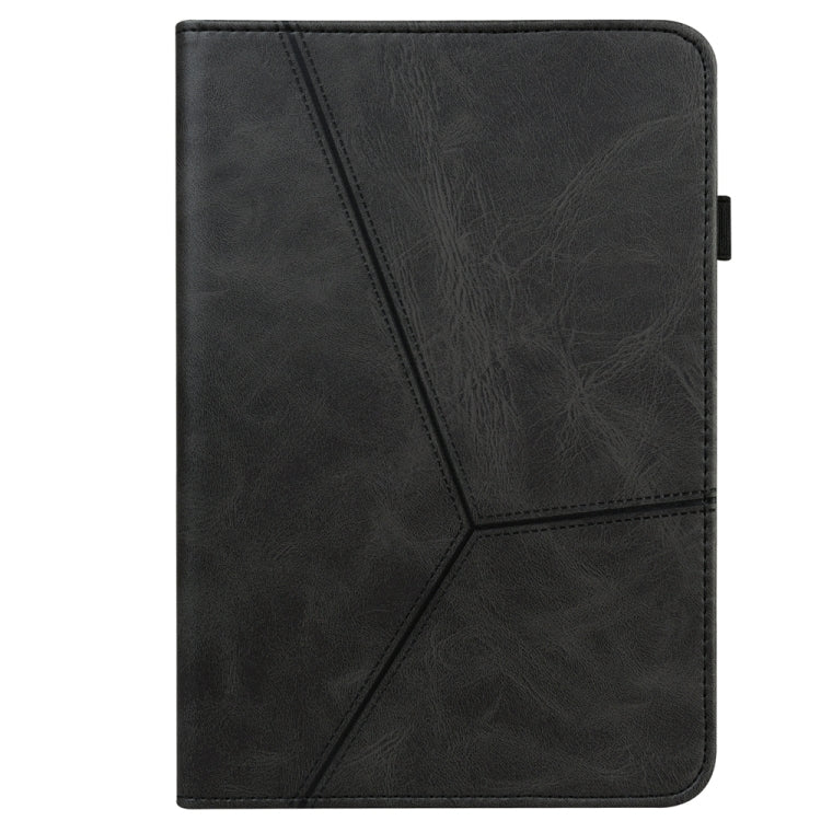For Samsung Galaxy Tab S7 / S8 Solid Color Stripe Embossed Leather Tablet Case