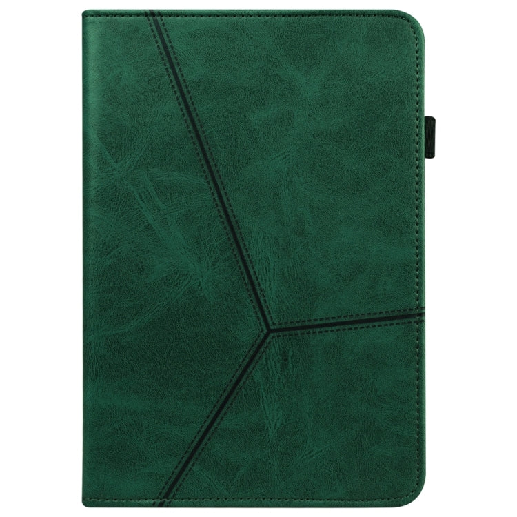 For Samsung Galaxy Tab S7 / S8 Solid Color Stripe Embossed Leather Tablet Case