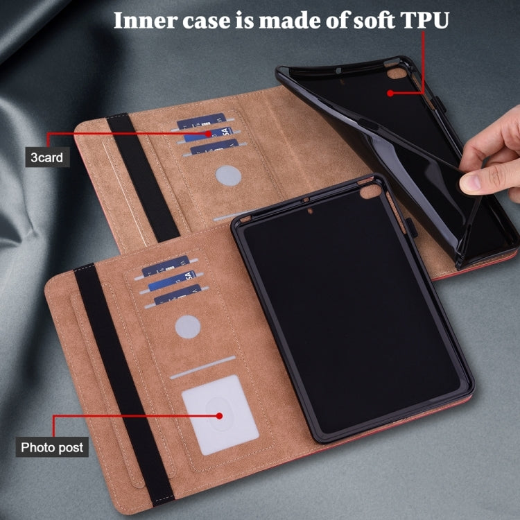 For Samsung Galaxy Tab S7 / S8 Solid Color Stripe Embossed Leather Tablet Case