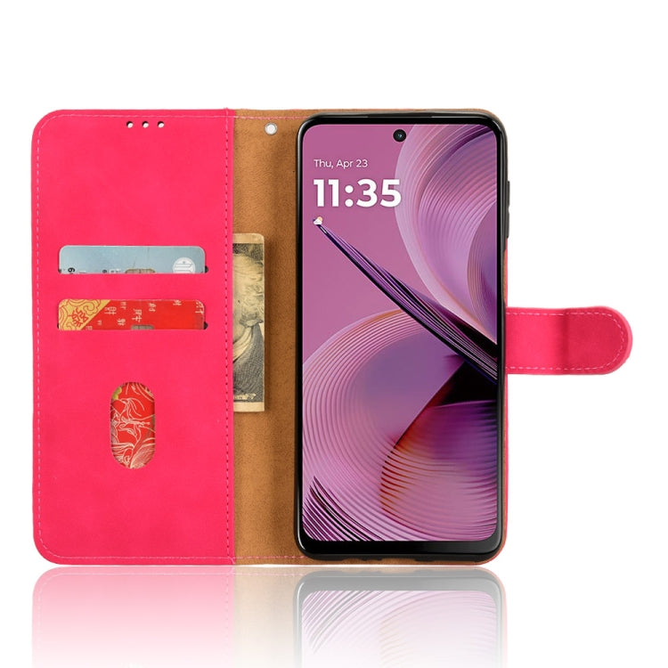 For Motorola Moto G55 5G Skin Feel Magnetic Flip Leather Phone Case