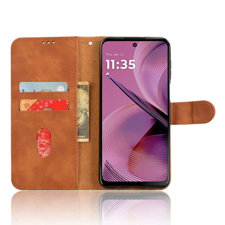 For Motorola Moto G55 5G Skin Feel Magnetic Flip Leather Phone Case