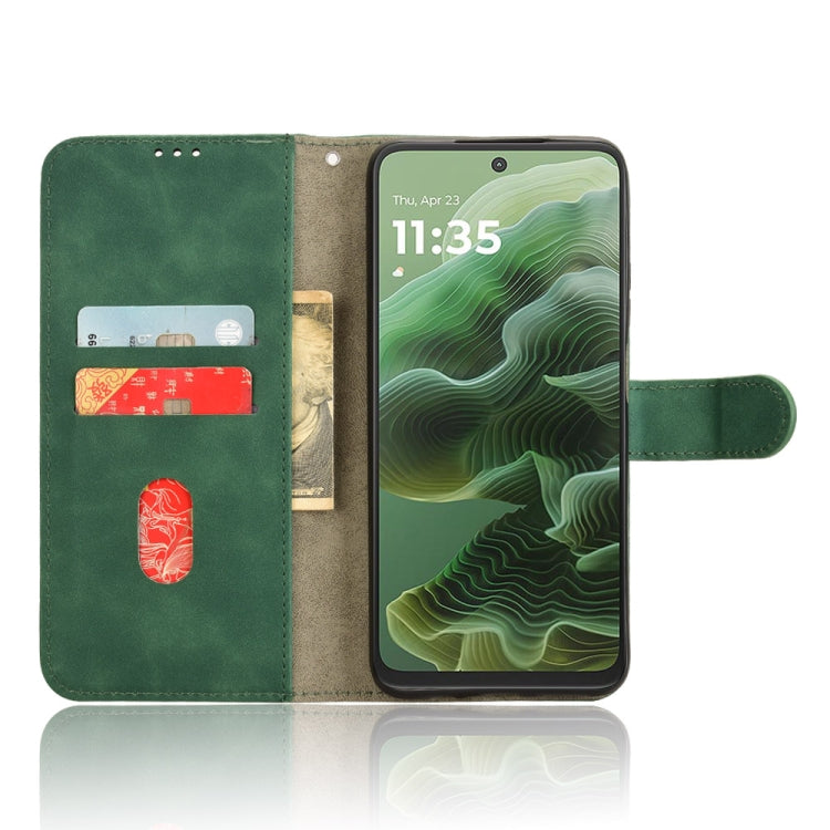 For Motorola Moto G35 Skin Feel Magnetic Flip Leather Phone Case