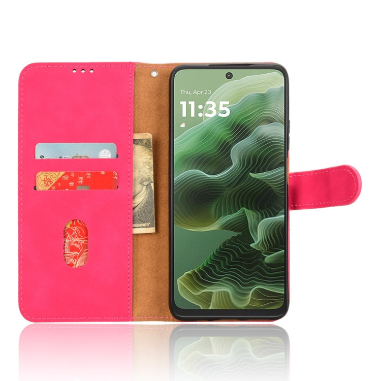 For Motorola Moto G35 Skin Feel Magnetic Flip Leather Phone Case