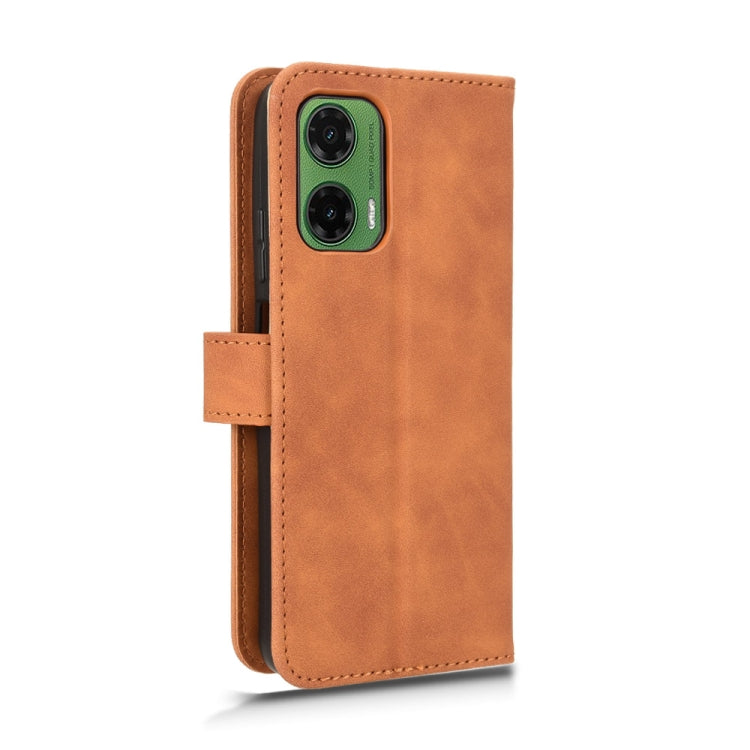 For Motorola Moto G35 Skin Feel Magnetic Flip Leather Phone Case