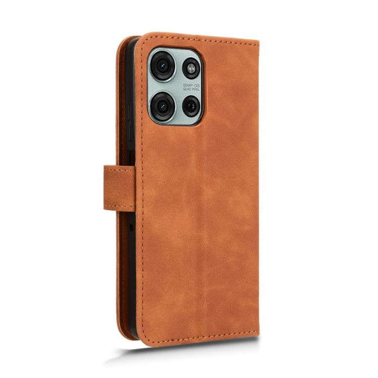 For Motorola Moto G75 5G Skin Feel Magnetic Flip Leather Phone Case