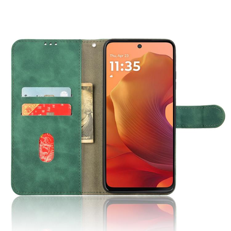 For Motorola Moto G15 4G Skin Feel Magnetic Flip Leather Phone Case
