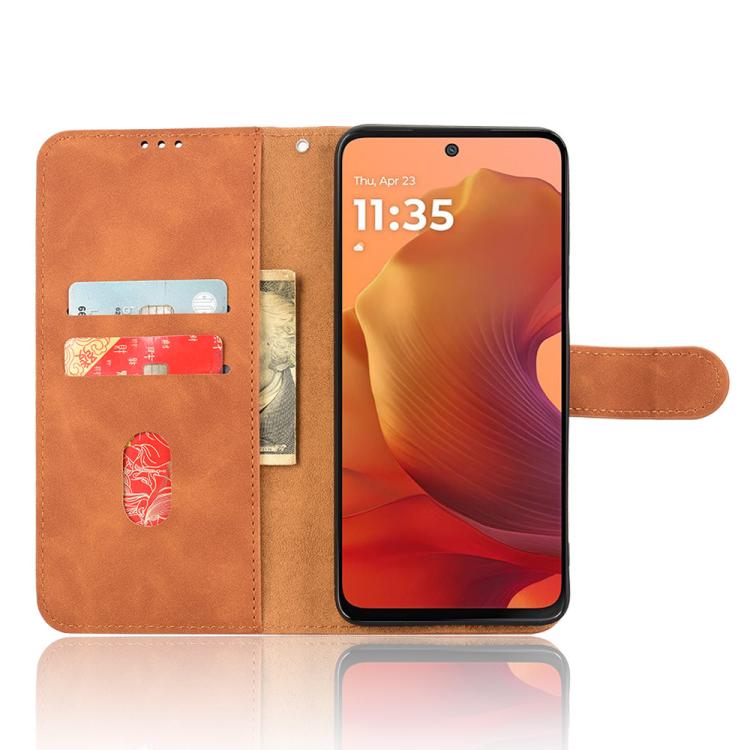 For Motorola Moto G15 4G Skin Feel Magnetic Flip Leather Phone Case