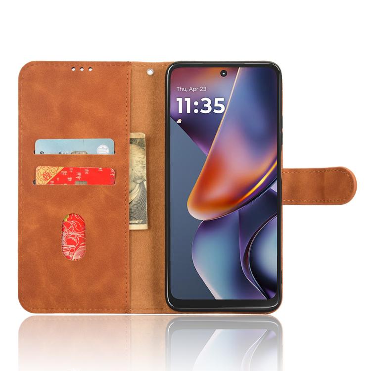For Motorola Moto G 5G 2025 Skin Feel Magnetic Flip Leather Phone Case