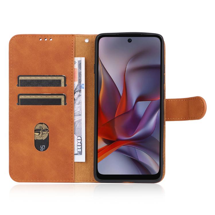 For Motorola Edge 5G 2025 Skin Feel Magnetic Flip Leather Phone Case