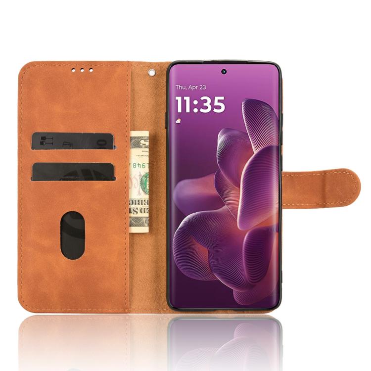 For Motorola Edge 60 Pro Skin Feel Magnetic Flip Leather Phone Case