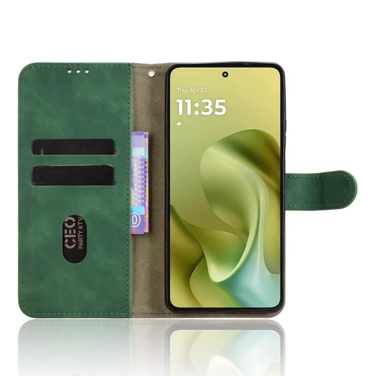 For Motorola Moto G86 Power 5G Skin Feel Magnetic Flip Leather Phone Case