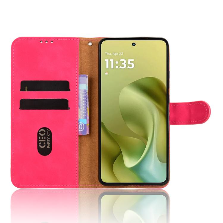 For Motorola Moto G86 Power 5G Skin Feel Magnetic Flip Leather Phone Case