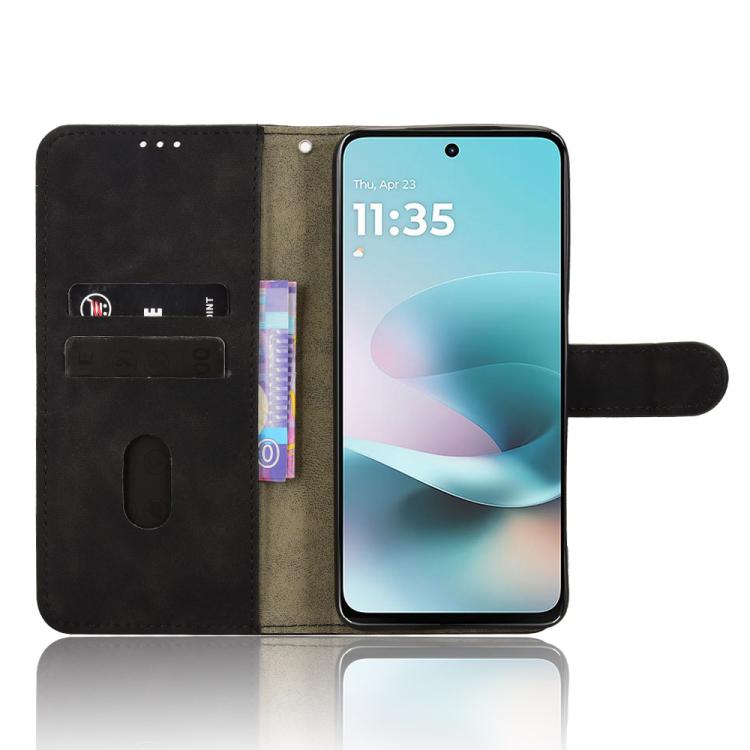 For Motorola Moto G67 Power 5G Skin Feel Magnetic Flip Leather Phone Case