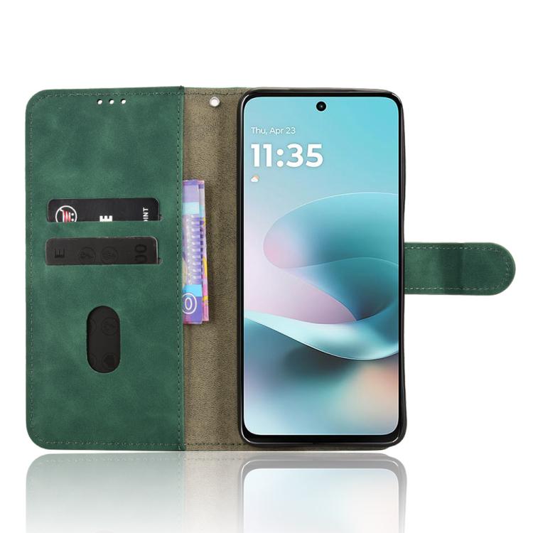 For Motorola Moto G67 Power 5G Skin Feel Magnetic Flip Leather Phone Case